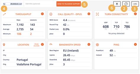 TalkDesk: Network Quality Test .